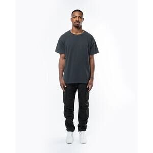 Richie Le Men's Cotton Blend Tapered Slim Cargo Pants Black Small Gorpcore